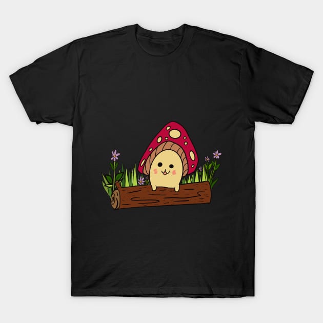 Just a Shroom on a log T-Shirt by The Hangry Feminist 